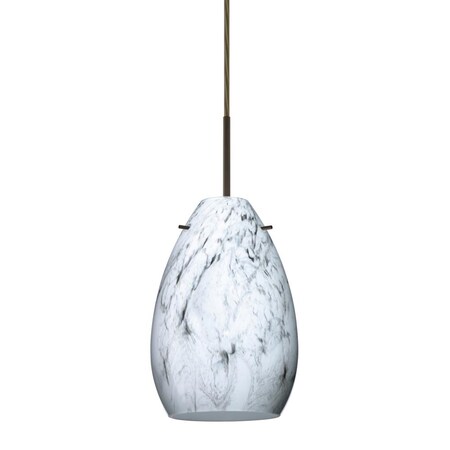 Besa Lighting Besa Pera 6 Pendant Bronze Marble Grigio 1x50W Candelabra 1BC-1713MG-BR
